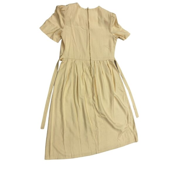 Peri Petites Short Sleeve Shirt Dress Womens 10 Yellow With Embroidered Flower - Picture 4 of 6